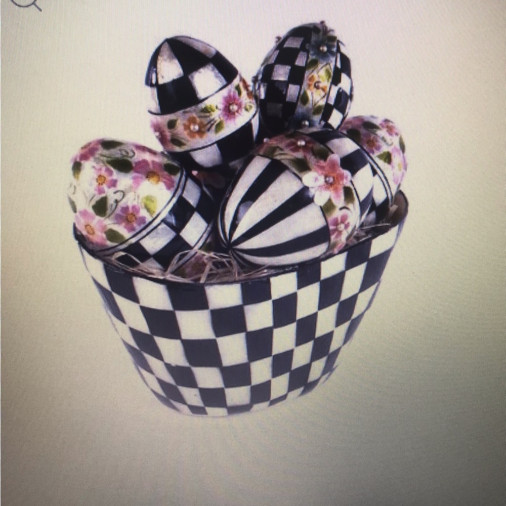 Mackenzie Childs Courtly Check Egg Arrangement